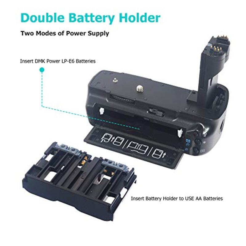 Dmkpower 2 Piece Replacement LP-E6 Batteries & Vertical Battery Grip for Canon EOS 5D Mark IV Digital SLR Camera, Black