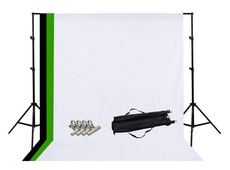 

Generic Coopic S02 Photography 2m x 2m Backdrop Stand Background Support System with Steel Clamp Clips & Carrying Bag, Black