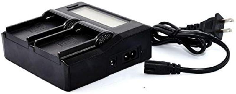 DMK Power Dc-01-Dual Digital Battery Charger for Canon Lp-e6, Black