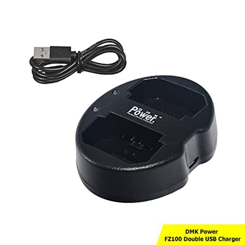 Dmkpower NP-FZ100 Dual Slot USB Charger for Sony Digital Camera, Black