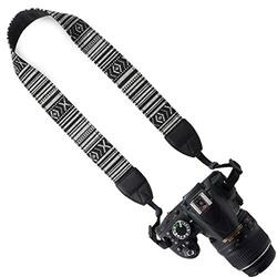 Coopic Camera Shoulder Neck Strap, LYN-206, Black/White