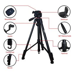 DMK Power T590 Tripod With Carry Case for All Cameras, Black