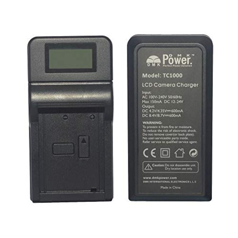 DMK Power FW50 LCD battery charger TC1000 for SONY NEX-3N NEX-5T NEX-6 A3000 A5000 A6000 A7, Black