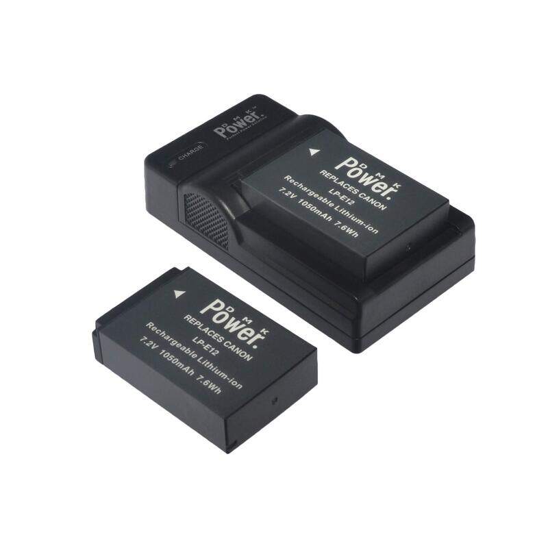 

DMK Power 2-Piece LP-E12 Batteries with Single USB Charger for Canon LP-E12/EOS M/M2/M10/M50/M100/EOS 100D/EOS Rebel SL1/EOS KISS X7/PowerShot SX70 HS