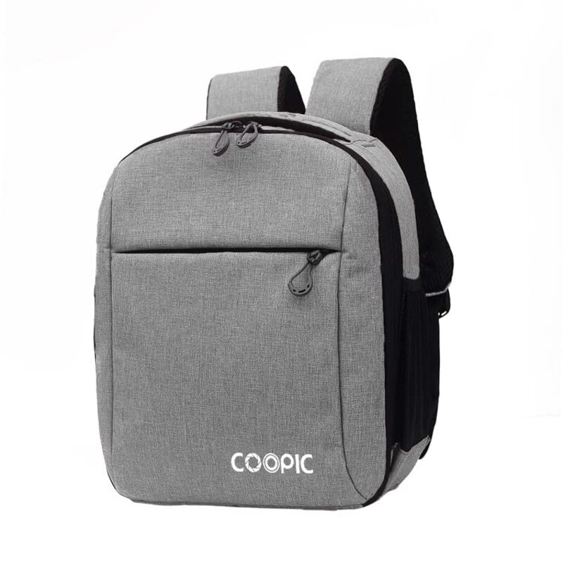 Coopic BP-08 Canvas Camera Backpack Waterproof Bag for DSLR SLR Camera Speedlite Flash Camera Lens and Accessories, Grey