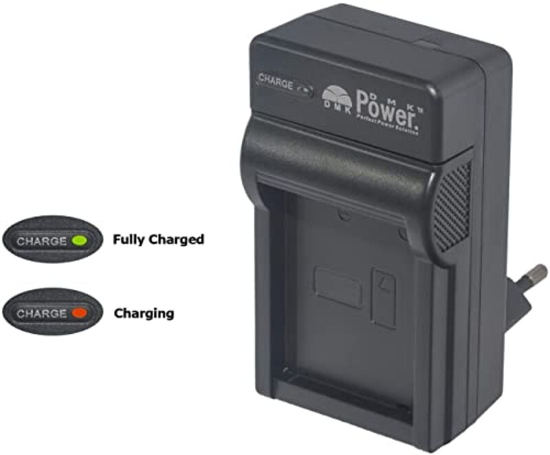 DMK Power 2 x NP-FH70 7.2V / 1800mAh Rechargeable Replacement Battery & TC600E Battery Charger for Sony Cameras, Black