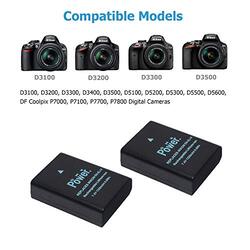 DMK Power 2-Piece EN-EL14A Batteries & LCD Quick Battery Charger for Nikon Camera, Black