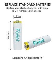 Dmkpower Rechargeable AA Batteries High Capacity Batteries, 2800mAh, 8 Pieces, White