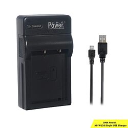 DMK Power NP-W126S/NP-W126 DMK Power Single Slot USB Charger, Black