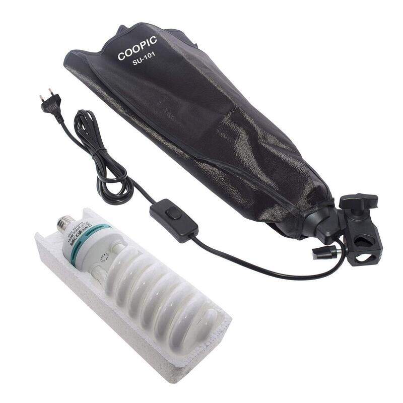 

Not Applicable Coopic SU-101 Photography Rectangle 1 Piece 20 x 28 inch Continuous SoftBox with 3PIN EURO Long Cable with E27 Lamp Socket 1 Piece 135W Bulb for Photo