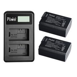 DMK Power 2-Piece NP-FW50 1450mAh Replacement Battery with LCD Dual USB Charger for NP-FW50/Sony Alpha a3000/Alpha a5000/Alpha a6000 Cameras, Black