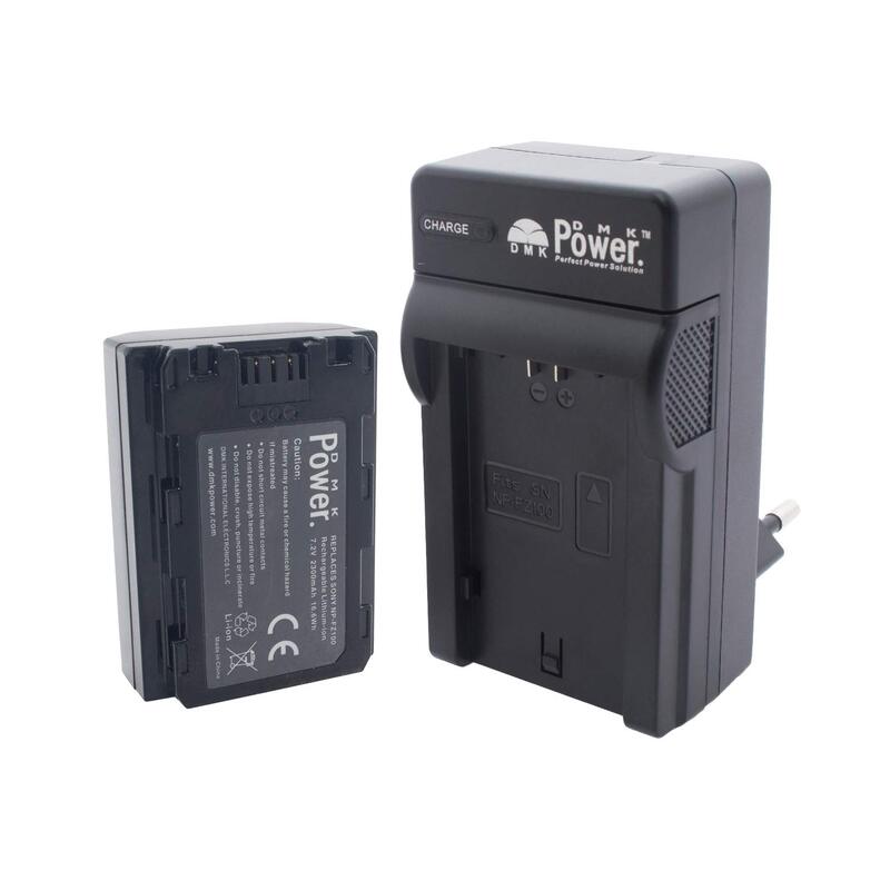DMK Power NP-FZ100 2280mAh Battery & TC600E Charger for Sony NP-FZ100 Z Series, Alpha A7 III, A7R III, A9, A9R, A9S Digital Camera, Black