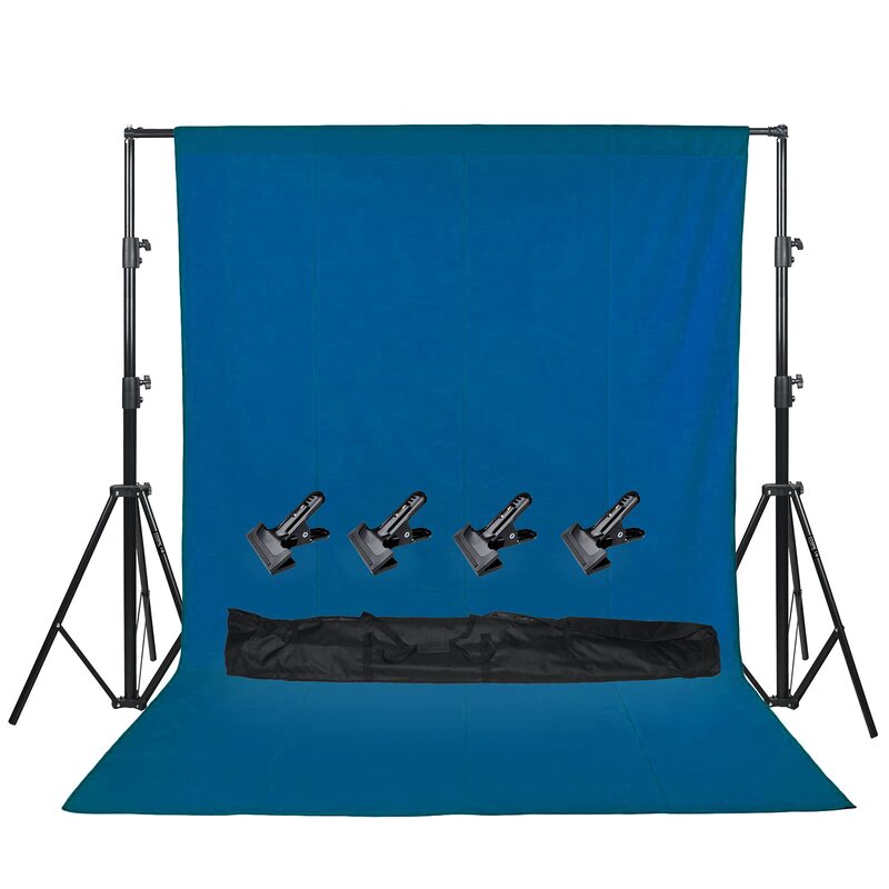 Coopic S06 Adjustable Photography Studio Video Stand With 4 Heavy Clamps & Carrying Bag Set for Photo & Video, Blue