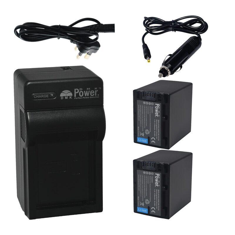 

DMK Power 2-Piece NP-FV100 3700mAh battery & TC600C Battery Charger Includes Car Fitting Cable for Sony HDR-CX150 HDR-CX150V DCRSX44R DCRSX44L XR550E