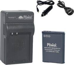 Dmkpower EN-EL23 Battery 2000mAh and TC600C Battery Charger for Nikon CoolPix P600 S810C P900 B700 VFB11702, Black