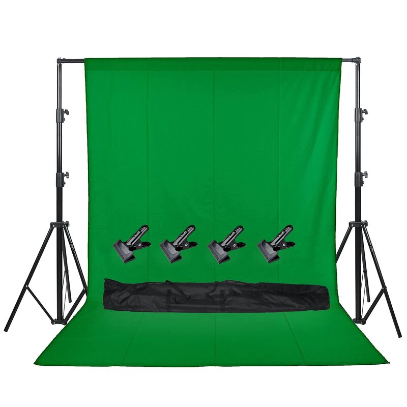 Coopic S06 Backdrop With Video Stand & 4 Heavy Clamps & Carrying Bag for Photography Studio, Green
