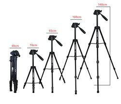 Coopic T690 Light Weight Tripod with Carrying Bag for Canon & Nikon Cameras, Black