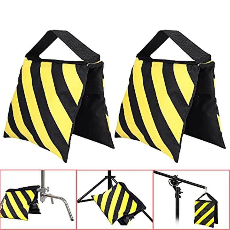 Coopic Heavy Duty Sand Bag for Photography/Studio/Video/Stage/Film/Light/Stands/Boom/Arms/Tripods, 4 Pieces, Black/Yellow