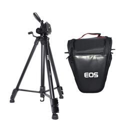 DMK Power T590 Tripod & BT-21EOS Camera Bag for Canon, Black