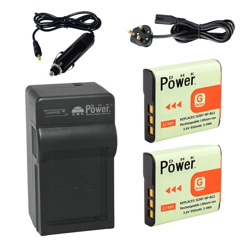 

DMK Power 2-Piece NP-BG1 Battery 950mAh with TC600C Battery Charger for Sony DSC-H3 DSC-H7, Black