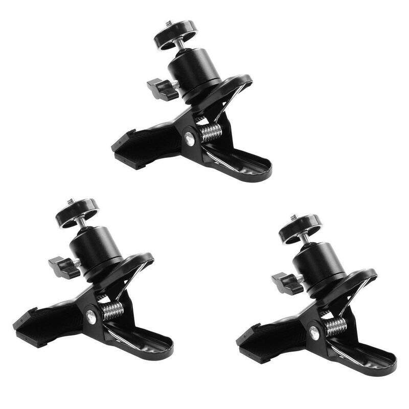 Coopic 3 Piece Metal Tripod Clip Clamp Mount For Canon Nikon Flash Lighting Speedlite DSLR Camera Camcorder, Black