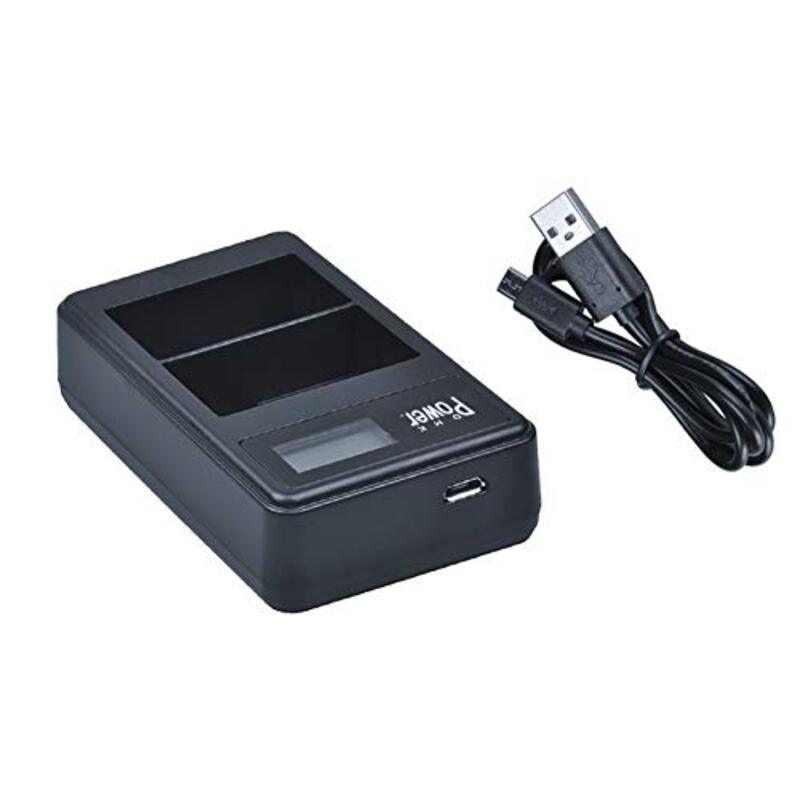 DMK Power AHDBT-501 LCD Dual Slot USB Charger for AHDBT 5&6 Camera, Black