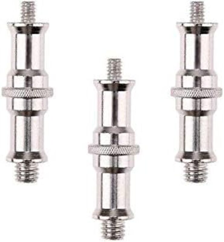 Coopic Metal Male Convertor Threaded Screw Adapter, 3 Pieces, Silver