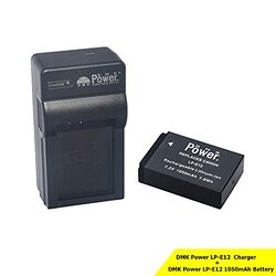 DMK Power LP-E12 Replacement Battery & TC600E Travel Charger Compatible with Canon, Black