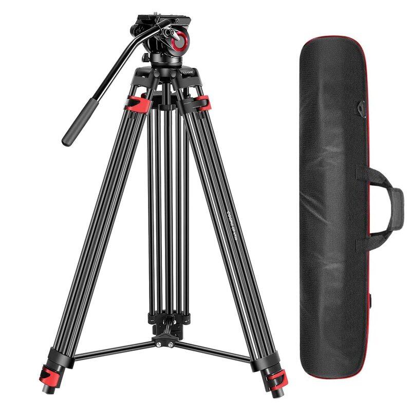 

Generic Coopic CP VT30 Professional Heavy Duty Video Camera 185cm Aluminium Alloy with 360 Degree Fluid Pan, Black