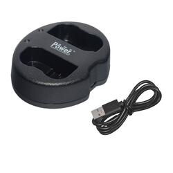 DMK Power EN-EL15A Dual Slot USB Battery Charger Compatible with Nikon Digital SLR Cameras, Black