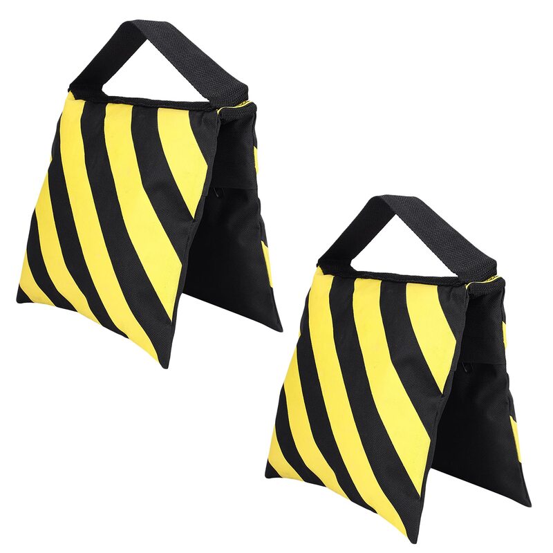 Coopic 2 x XL /40.5" Heavy Duty Stage Film Sandbag Saddlebag for Light Stands Boom Arms Tripods for, Black/Yellow