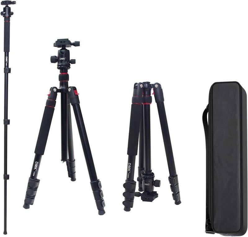 

Not Applicable DMK Power T264 3 in 1 Video Tripod With Monopod & Ball Head Magnesium Aluminium Compact Travel for Photography, Black