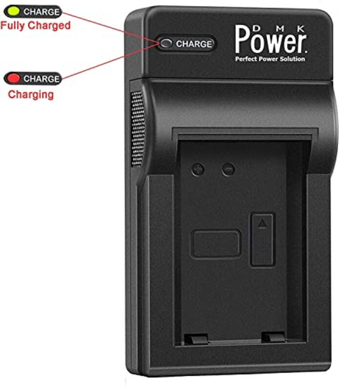 DMK Power 2 x LP-E6 LP-E6N 2300mah Battery & 1x Single Slot USB Battery Charger for Canon EOS R 60D 70D 80D 5D II 5D III 5D IV 5Ds 6D 6D 5 Cameras, Black