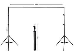 Coopic 2m x 3m S03 Photography Video Studio Stand With Background Backdrop & Clamp Kit Set, Multicolour