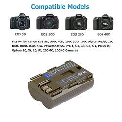 DMK Power BP-511 1560mAh Battery with LCD Quick Charger for Canon EOS 5D 50D 40D 20D 30D 10D Digital Rebel 1D D60 300D D30, Black