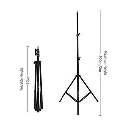Coopic 3 Piece L-200 6.5 feet for Photography & Video Lighting Professional Heavy Duty Light Stands, Black