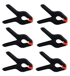Coopic 6-Piece Long Heavy Duty Muslin Clamps for Camera, Black