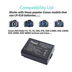 DMK Power LP-E10 860mAh Battery with Battery Charger for Canon EOS Rebel T3/T5/T6/T7/Kiss X50/Kiss X70/EOS 1100D/EOS 1200D/EOS 1300D/EOS 2000D Digital Cameras, Black