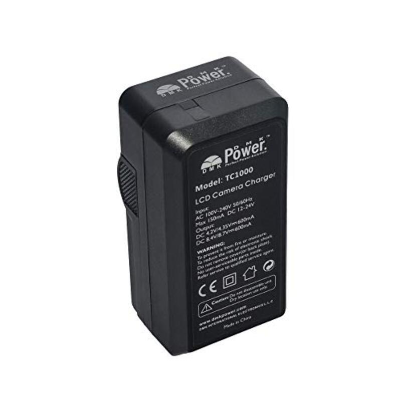 DMK Power LCD LP-E10 Battery Charger TC1000 for C Rebel T3 T5 K X50 X70 1100D 1200D, Black