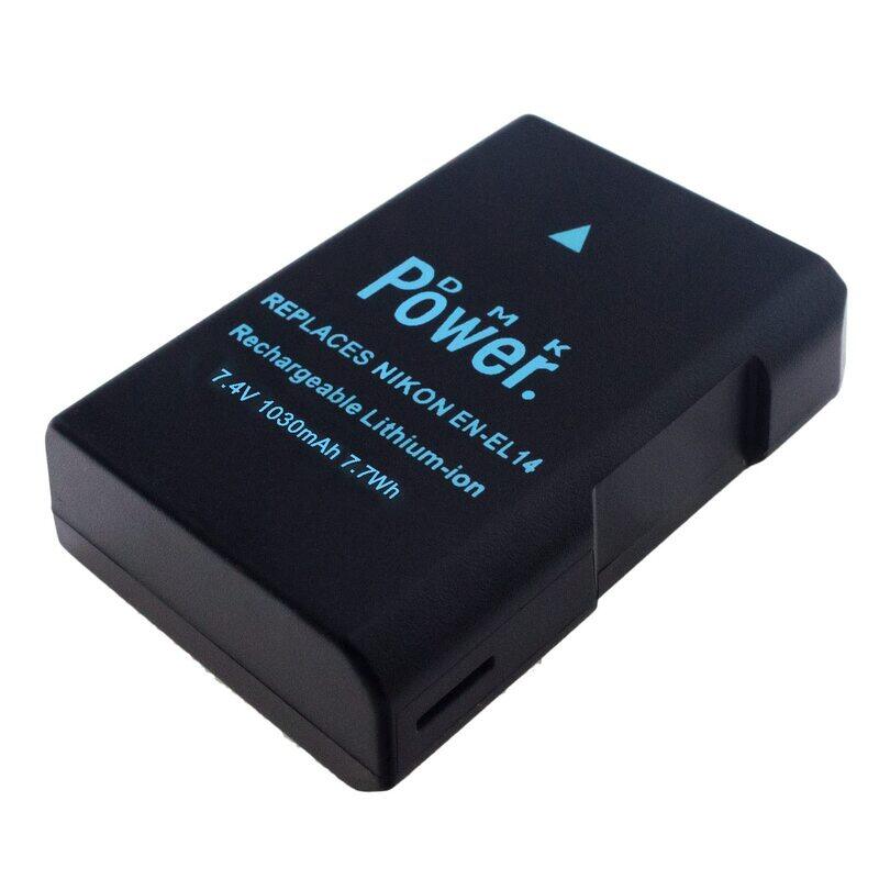 

DMK Power EN-EL14 Battery 1030mAh 7.7Wh for Nikon Cameras, Black