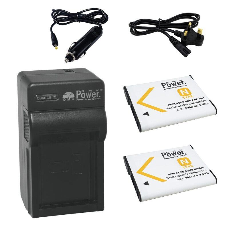 

DMK Power 2 x NP-BN1 800mAh Rechargeable Battery & TC600C CAR/EU Cable Battery Charger for Sony DSC-QX10, DSC-QX30, DSC-QX100, DSC-TX100V, DSC-TX200V,