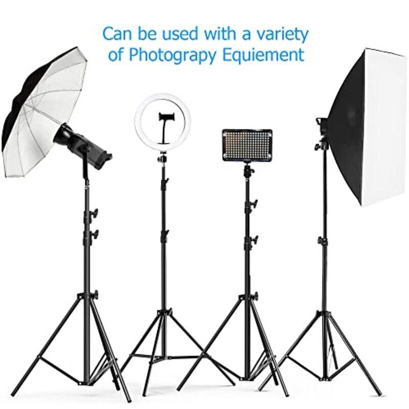 Coopic Heavy Duty Aluminium Alloy Photo Studio Light Stand, 9ft, 2 Pieces, L280, Black