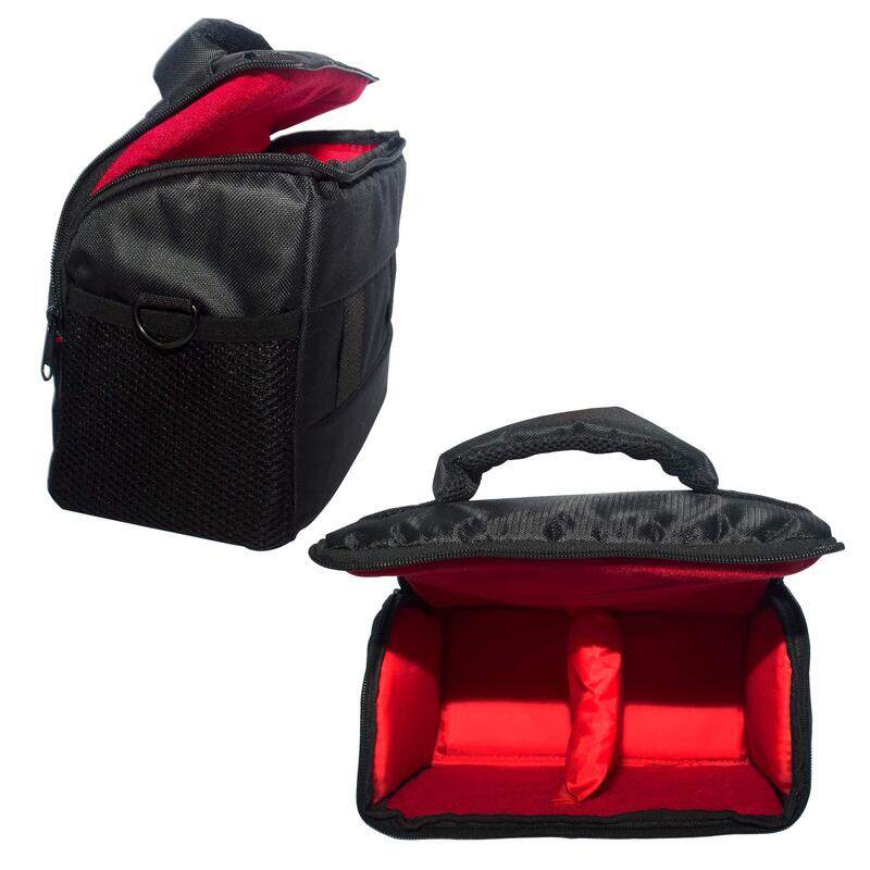 Coopic Camera Bag for Canon Rebel Eos T7 T6i T6 T6s T5i T4i T3i T2i 5d Mark Iii/ii 7d Mark Ii 700d 650d 600d 550d Dslr, Bl-24, Black/Red