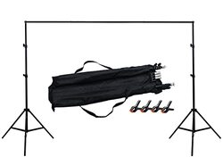 Coopic S03 Heavy Duty Adjustable Backdrop with Background Clip, 2 Pieces, Black
