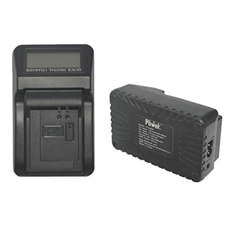 DMK Power 2-Piece EN-EL14A Batteries & LCD Quick Battery Charger for Nikon Camera, Black