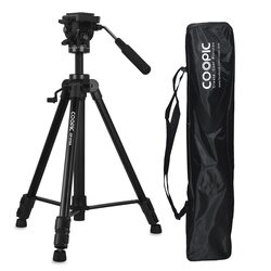 Coopic CP-VT05 Professional Video Tripod, Black