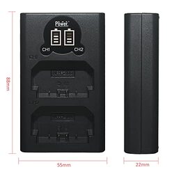 Dmkpower TC-USB2 III Mini Dual USB Charger for Sony Camera, Black