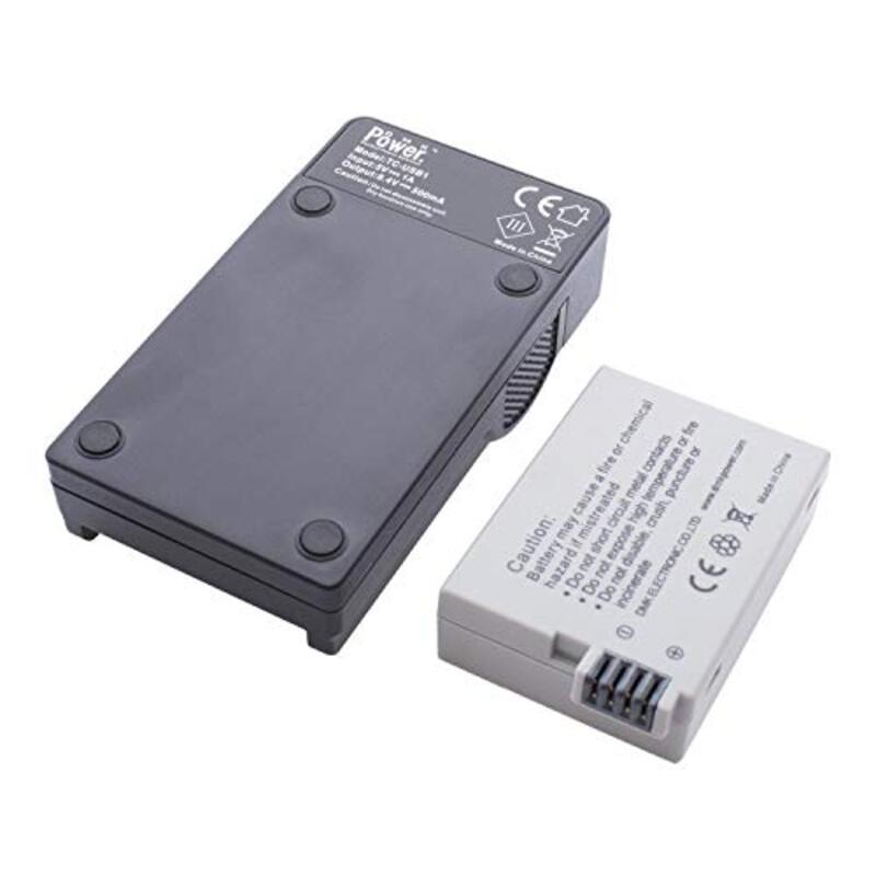 DMK Power LP-E8 1150mAh Battery & TC-USB1 Single USB Charger for Canon EOS 550D 600D X4 X5 T2i T3i Cameras, Black