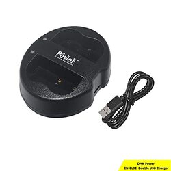 DMK Power EN-EL3E Dual Slot USB Charger Compatible with Nikon Digital SLR Camera, Black