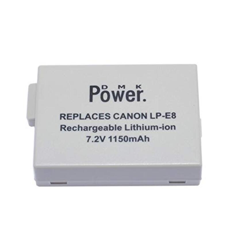 DMK Power 2 x LP-E8 1150mAh Battery 2 x Battery Box & 1 x Double USB Charger for Canon EOS 550D 600D X4 X5 T2i T3i, Black/white